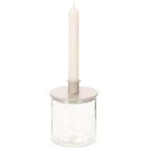 Artikel Runde cremefarvede lysestager til keglelys, borddekoration, 10 cm, 2 stk.