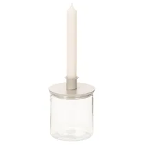 Artikel Glas fyrfadsstage, rund, klart glas, alsidig, 12 cm, 2 stk.