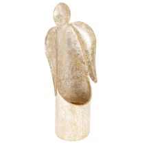 Artikel Lysestage englefigur guld festlig dekoration 27 cm