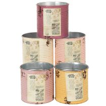 Artikel Dekorativ dåse, shabby chic stil, metal, Ø11 cm H10,5 cm, forskellige farver