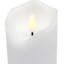 LED lys med timer ægte voks hvid søjle lys H17cm