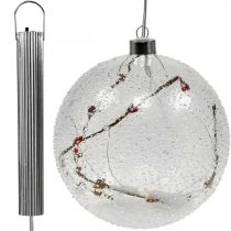 Artikel LED julekugle glas lyskæde hjerter Ø15cm