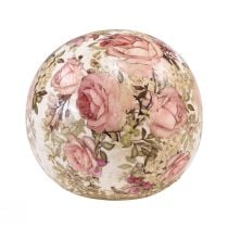 Keramisk kugle med roser keramik dekorativt fajance Ø9,5cm