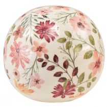 Keramisk kugle med blomster keramik dekorativt fajance 12cm
