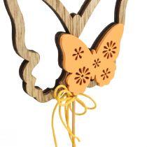 Artikel Blomsterstik sommerfugl dekorativ stik træ 8,5x7cm 12 stk