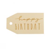 Artikel Gavemærker trykt papir Happy Birthday 4×7cm 24 stk