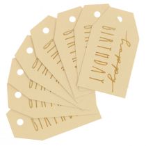 Artikel Gavemærker trykt papir Happy Birthday 4×7cm 24 stk