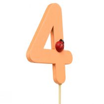 Artikel Nummerpropper fødselsdag 4 blomsterpropper træ 27,5cm 16 stk
