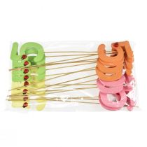 Artikel Nummerpropper fødselsdag 5 blomsterpropper træ 27,5cm 16 stk