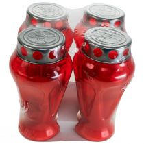Artikel Gravlys røde dråber sørgelys Ø9cm H17cm 4 stk