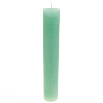 Artikel Grønne lys store pindelys ensfarvede 50x300mm 4 stk