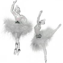 Trædekorationer, adventsdekorationer, ballerina vedhæng 12,5-14cm 3 stk.