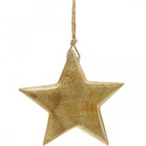 Artikel Adventsdekoration, stjerne af træ, juledekoration stjerne H9cm 3 stk