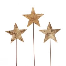 Dekorative stjerner til at klæbe træbark dekorationsstjerner Advent 22cm 24stk