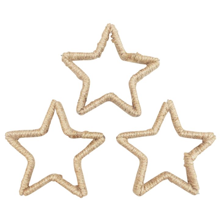 Adventsdekoration juledekoration stjerne dekorativ stjerne jute 13,5cm 6 stk