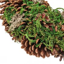 Adventskrans dørkrans dekorativ krans med kogler mos Ø30cm