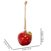 Artikel Efterårsdekoration æble keramik til ophæng 5 cm 4 stk.