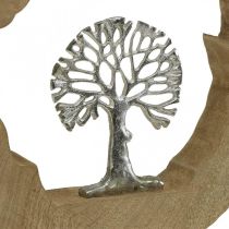 Træ bord dekoration træ til at placere mango træ naturligt, metal 32×5×34cm