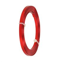 Fladtråd i aluminium rød 5mm x 1mm 2,5m