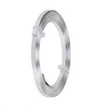 Fladtråd aluminiumsølv 5mm x 1mm 2,5m