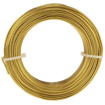Artikel Guld aluminiumstråd, 2 mm, 60 m, 500 g, bøjelig tråd til dekoration og smykker.