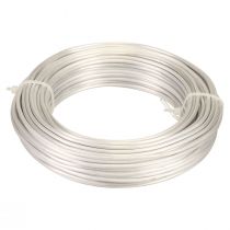 Alu wire aluminium wire 3mm smykket wire hvid-sølv mat 500g