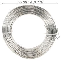 Artikel Aluminiumstråd, sølv, 3 mm, hobbytråd til kreative projekter, 1 kg