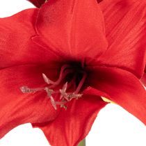 Artikel Kunstig rød amaryllisblomst med stilk, blomsterdekoration til jul, 50 cm