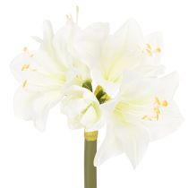 Artikel Kunstig amaryllisblomst, hvid, med stilk, advent og jul, 50 cm