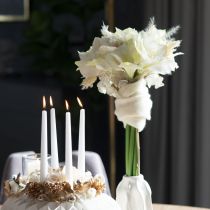 Artikel Kunstig amaryllisblomst, hvid, med stilk, advent og jul, 50 cm