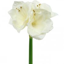 Kunstig blomst amaryllis hvid ridder stjerne juledekoration H40cm