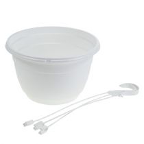 Artikel Blomster hængende kurv 25cm hvid