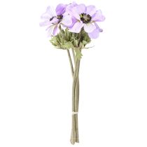 Artikel Kunstige anemoneblomster i lilla, 34 cm lange, 4 stk.
