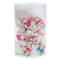 Artikel Vedhæng Bunny 5,5cm Pink 9 stk