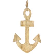 Artikel Anker Dekoration Bøjle Maritim Træ Jute Natur 15x25cm 2stk