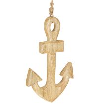 Artikel Anker Dekoration Bøjle Maritim Træ Jute Natur 15x25cm 2stk