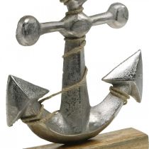 Anker lavet af metal, maritim dekoration, søfartsdekoration sølv, naturlige farver H32cm