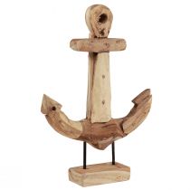 Artikel Ankerdekoration træmetal med base teak maritim 26×7×38cm