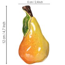 Artikel Kunstig frugtsæt æble pære dekorativ genstand efterår 12 cm 3 stk.