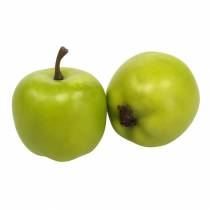 Artikel Dekorative mini æbler grønne gule kunstige H4,3cm Ø3,6cm 24 stk