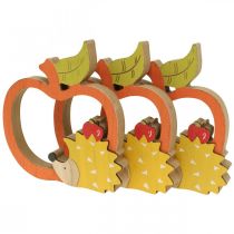 Artikel Dekorativ efterårsfigur, æble med pindsvin, trædekoration 16,5×15cm 3 stk.