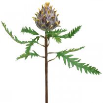 Dekorativ artiskok lilla kunstig plante efterårsdekoration Ø7,5cm H42cm