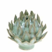Dekorativ vase kunstchok keramisk grøn Ø9.5cm H9cm