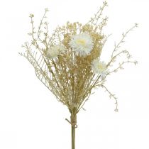 Artikel Buket kunstige asters og gypsophila beige, hvid 43cm