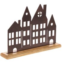 Artikel Husrækkedekoration, metal med træbase, 30 cm