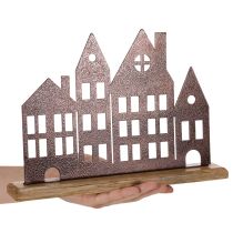 Artikel Husrækkedekoration, metal med træbase, 30 cm