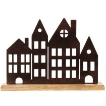 Artikel Husrækkedekoration, metal med træbase, 30 cm