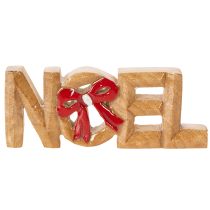 Artikel Noel-skrift med sløjfe, juledekoration, 18 cm