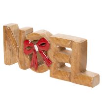 Artikel Noel-skrift med sløjfe, juledekoration, 18 cm