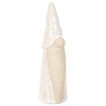 Artikel Dekorativ nissefigur, lys keramik, skandinavisk stil, 18 cm, 3 stk.